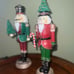 12 Red and Green Gold Nutcracker holding Christmas Tree Holiday Decor SET OF 2