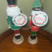 12 Red and Green Gold Nutcracker holding Christmas Tree Holiday Decor SET OF 2