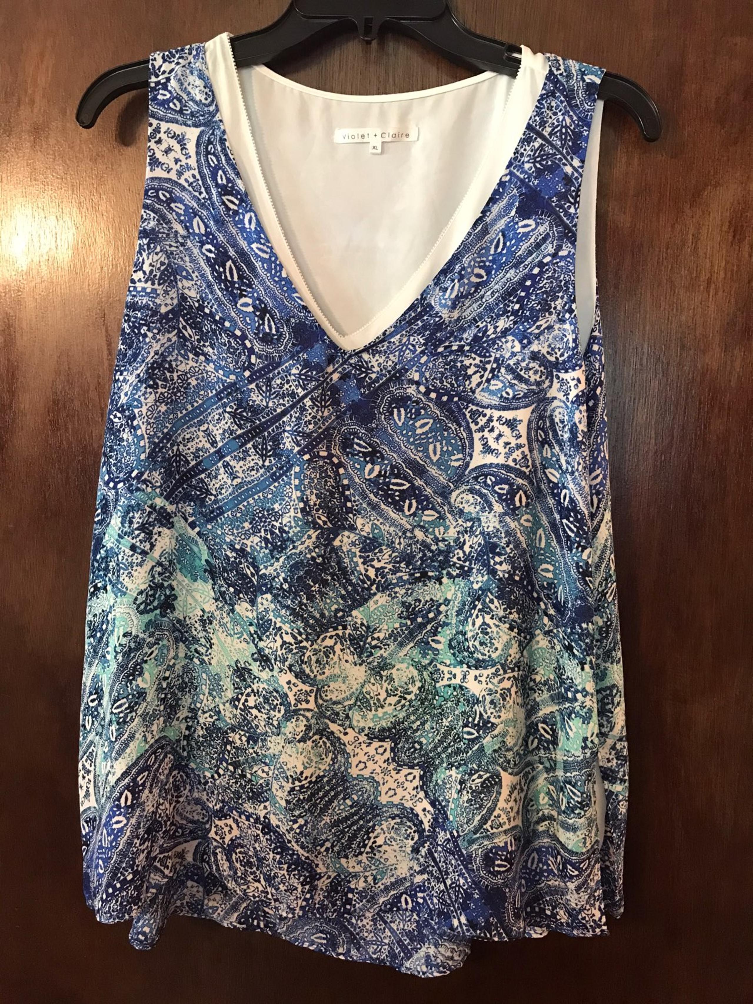 VIOLET + CLAIRE SHEER LAYERED TANK TOP
