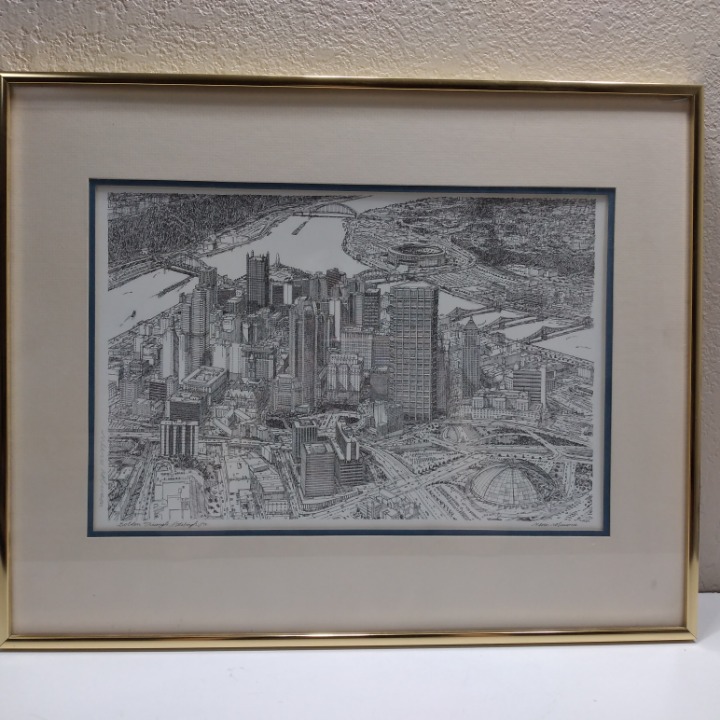 hottest new styles Nevin Robinson Golden Triangle Pittsburgh PA Framed, Matted and Signed Print Home hottest new styles Nevin Robinson Golden Triangle Pittsburgh PA Framed, Matted and Signed Print Home