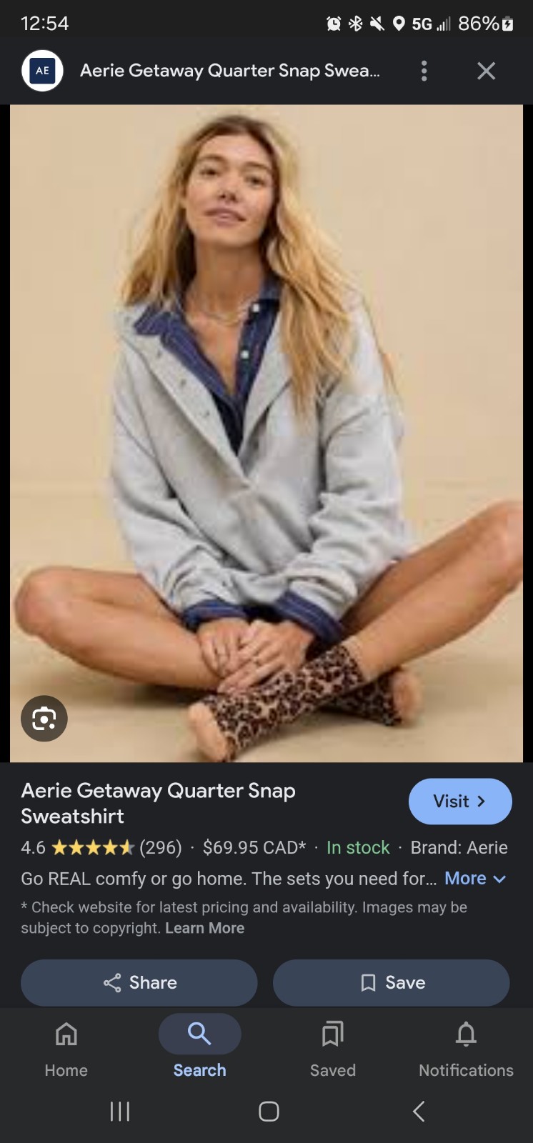 Aerie Getaway snap sweatshirt