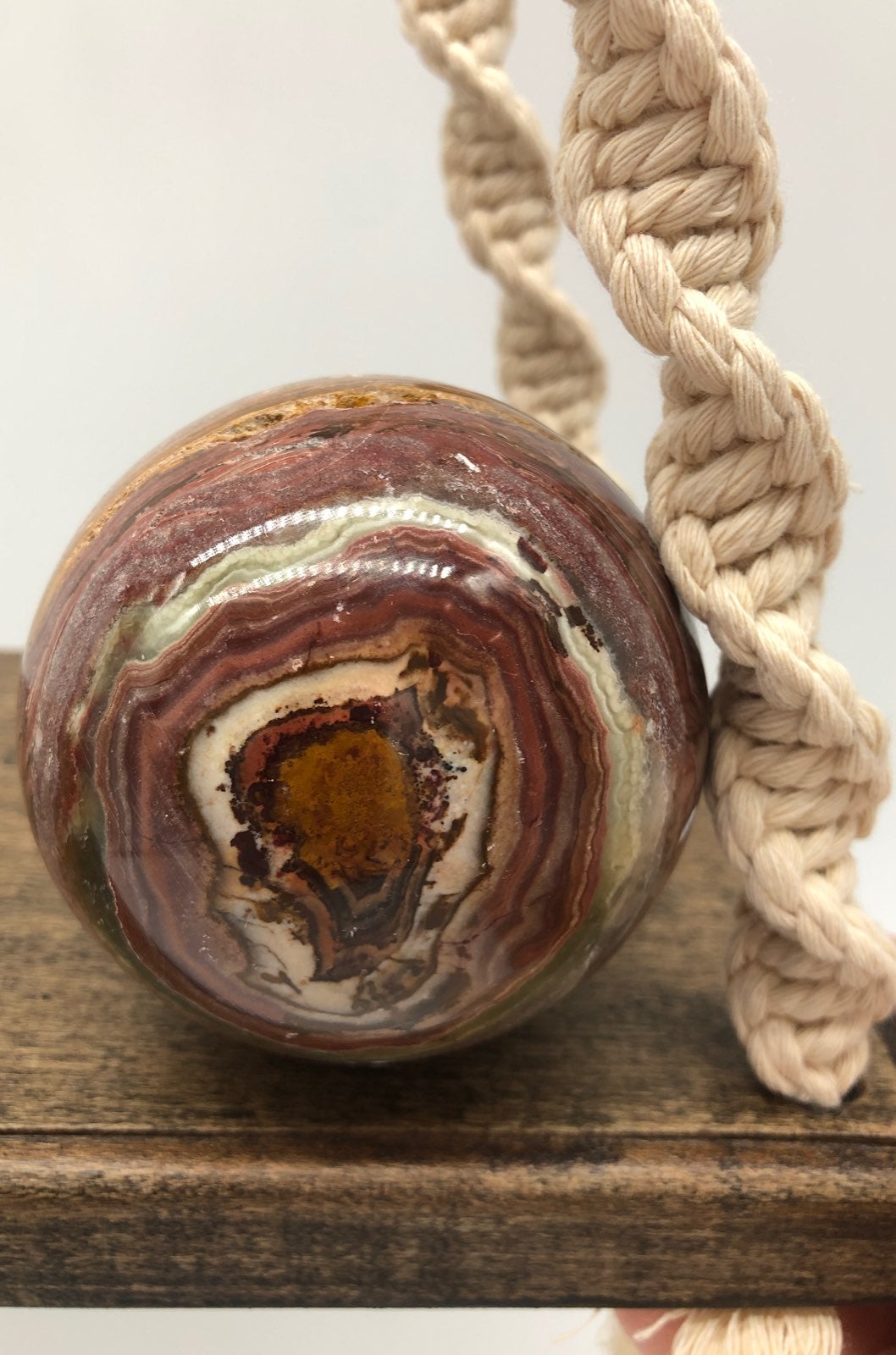 Red banned onyx sphere 527 grams