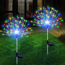 Solar Garden Lights Outdoor Waterproof, 2 Pack 120 LED Solar Firework Lights