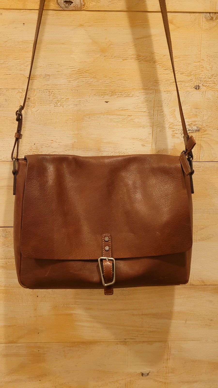 New real leather satchel