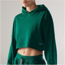 Savage X Fenty Green Xssential Terry Cropped Hoodie