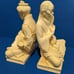 Vintage 1968 Signed Italian Sandstone Asian Musician Couple Bookends