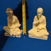 Vintage 1968 Signed Italian Sandstone Asian Musician Couple Bookends