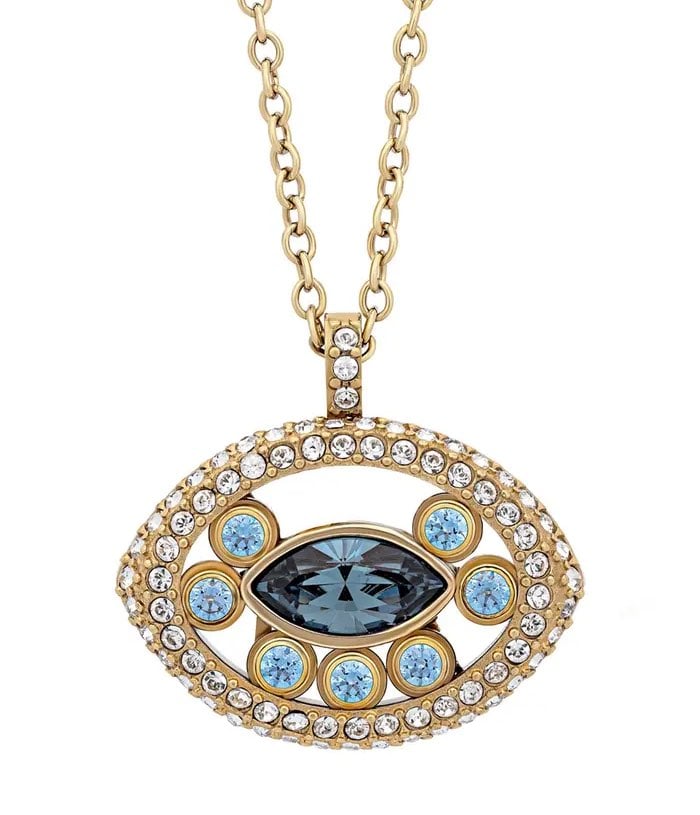 NEW! Admiration 23K Yellow Gold Plated Pave Swarovski Crystal Pendant Necklace