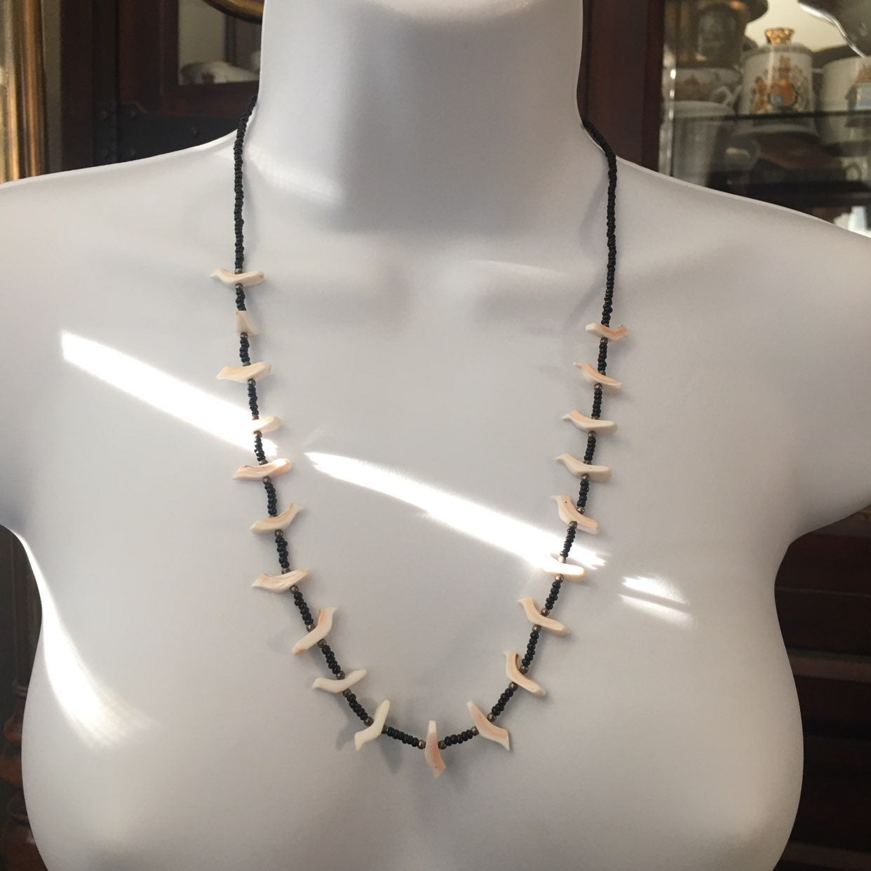 Mother of pearl bird necklace