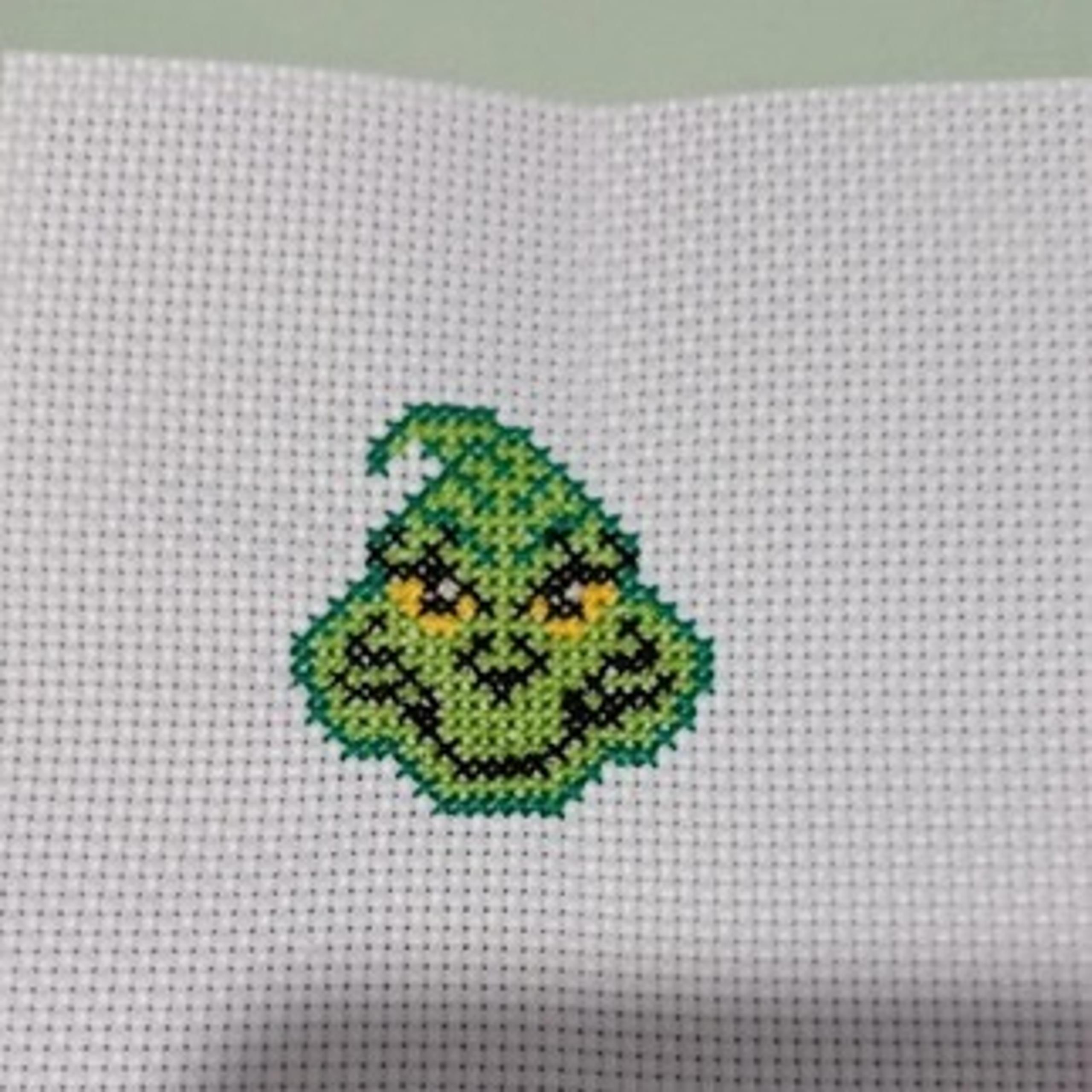 Completed Grinch Finished Cross Stitch Christmas Embroidery