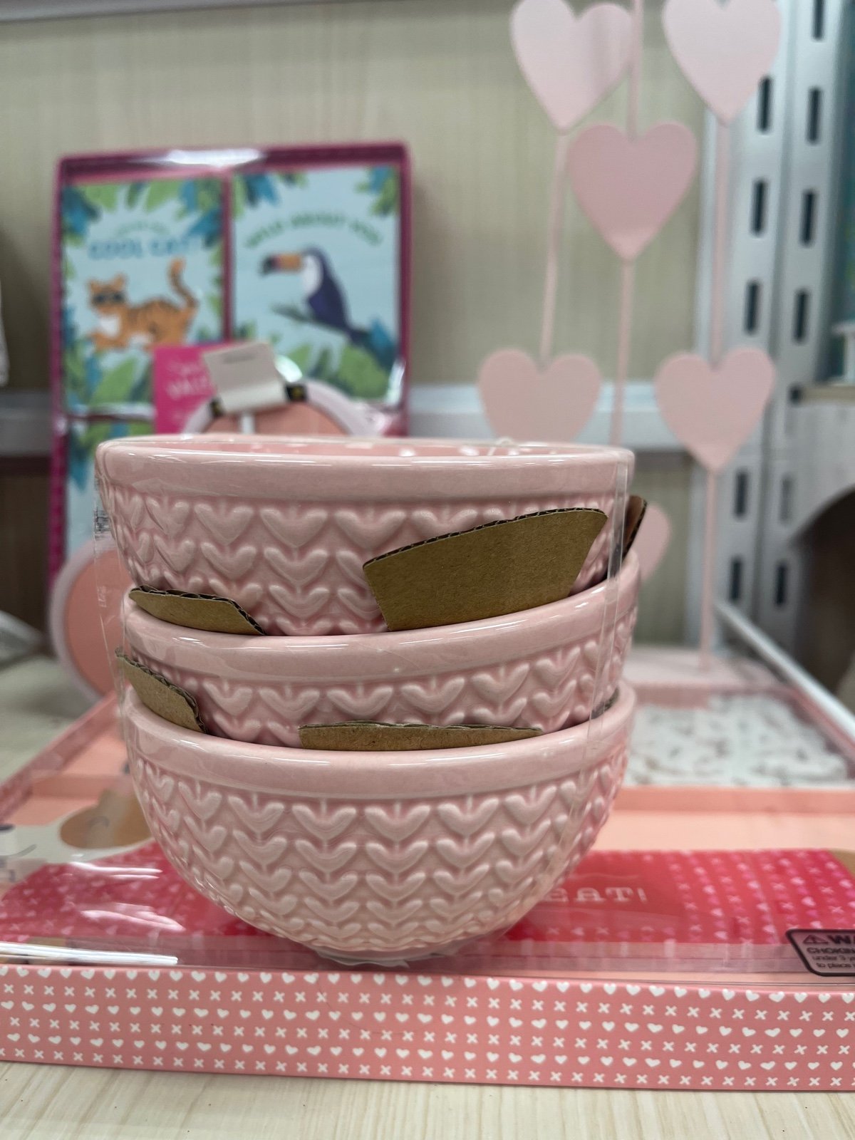 Valentine Pink Heart Bowls