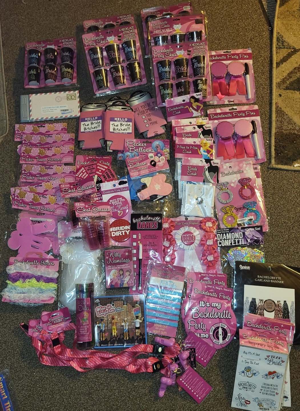 Huge lot of bachelorette party supplies. Perfect for a reseller or a bride.
