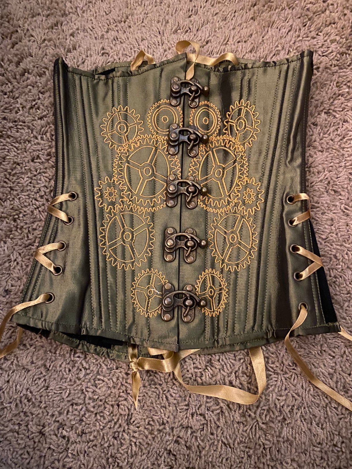 Green Underbust Steampunk Corset
