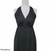 Vintage 70s Black Halter Maxi Dress Cutout Strappy Back Empire Waist