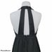 Vintage 70s Black Halter Maxi Dress Cutout Strappy Back Empire Waist