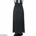 Vintage 70s Black Halter Maxi Dress Cutout Strappy Back Empire Waist
