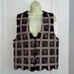Vtg 90s Van Heusen black velvet vest with brocade ribbon & floral embroidery