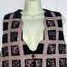 Vtg 90s Van Heusen black velvet vest with brocade ribbon & floral embroidery