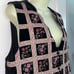 Vtg 90s Van Heusen black velvet vest with brocade ribbon & floral embroidery