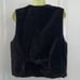 Vtg 90s Van Heusen black velvet vest with brocade ribbon & floral embroidery