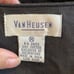Vtg 90s Van Heusen black velvet vest with brocade ribbon & floral embroidery