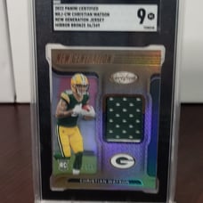 2022 panini certified Christian Watson rookie Patch /349 SGC 9