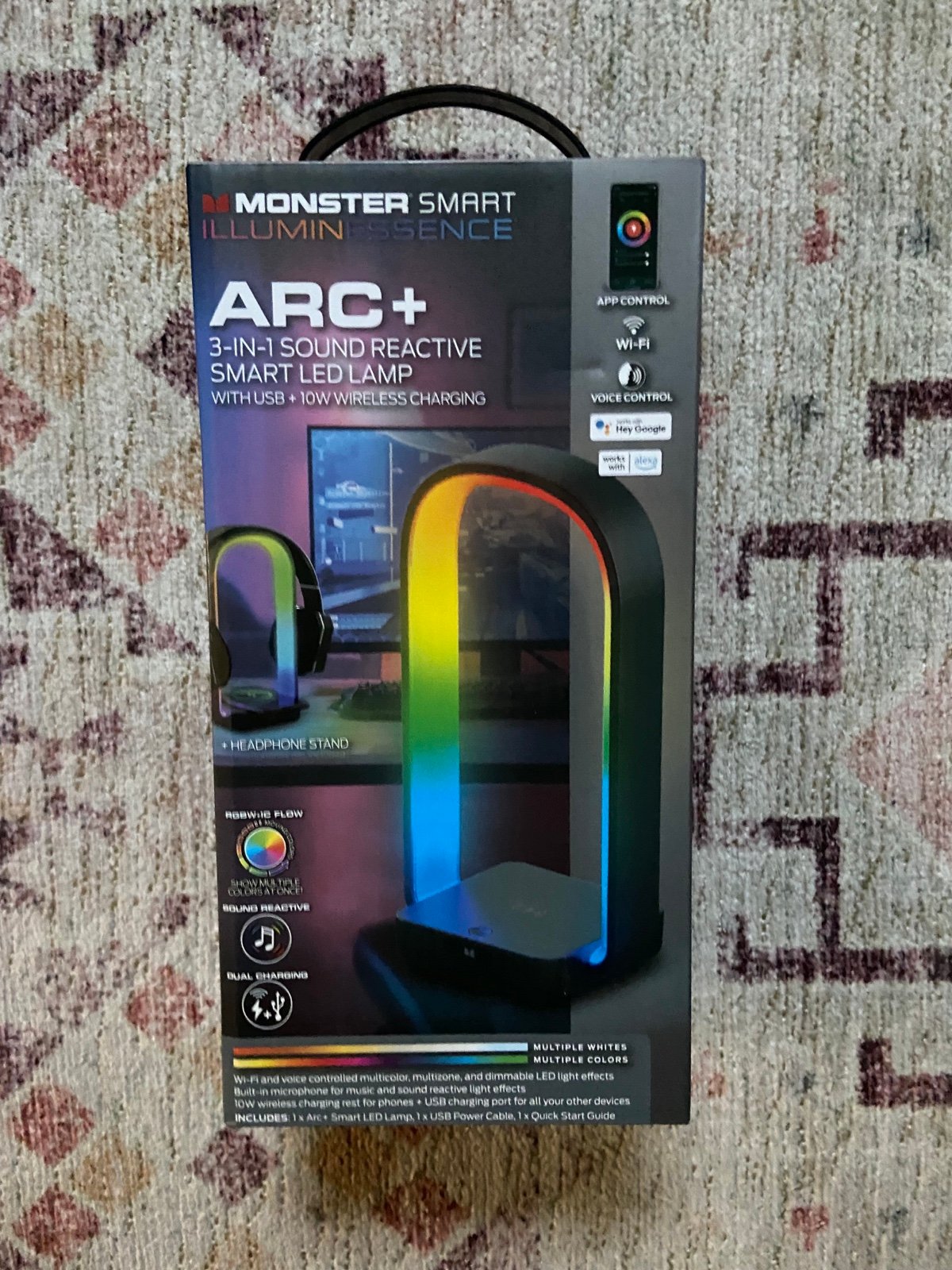 Monster Smart Illuminessence ARC+ Smart LED Lamp With USB and QI Wireless Chargi