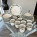 Vintage Holiday Mugs in Noel Pattern by China, Christmas Holly Dishes S/8
