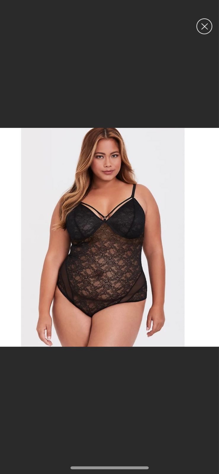 NWT torrid lace & mesh strappy bodysuit