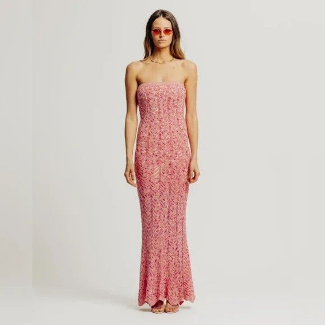 Torn By Ronny Kobo Women's Tasha Maxi Knit Dress, Pink, M