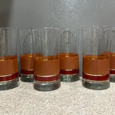 6 Vintage Libbey “Brandywine Pattern Glass Tubbler Glasses MCM In EUC