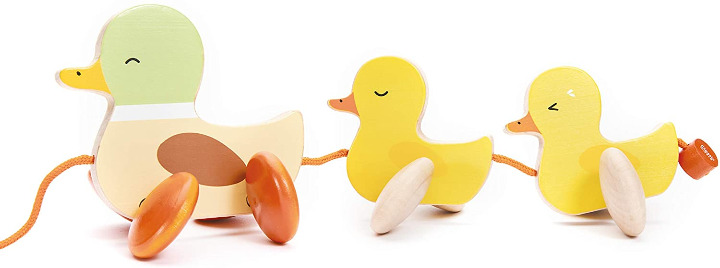 Classic World Pull Along Walking Toys, Wooden Pull Duck Toy for Baby Toddler