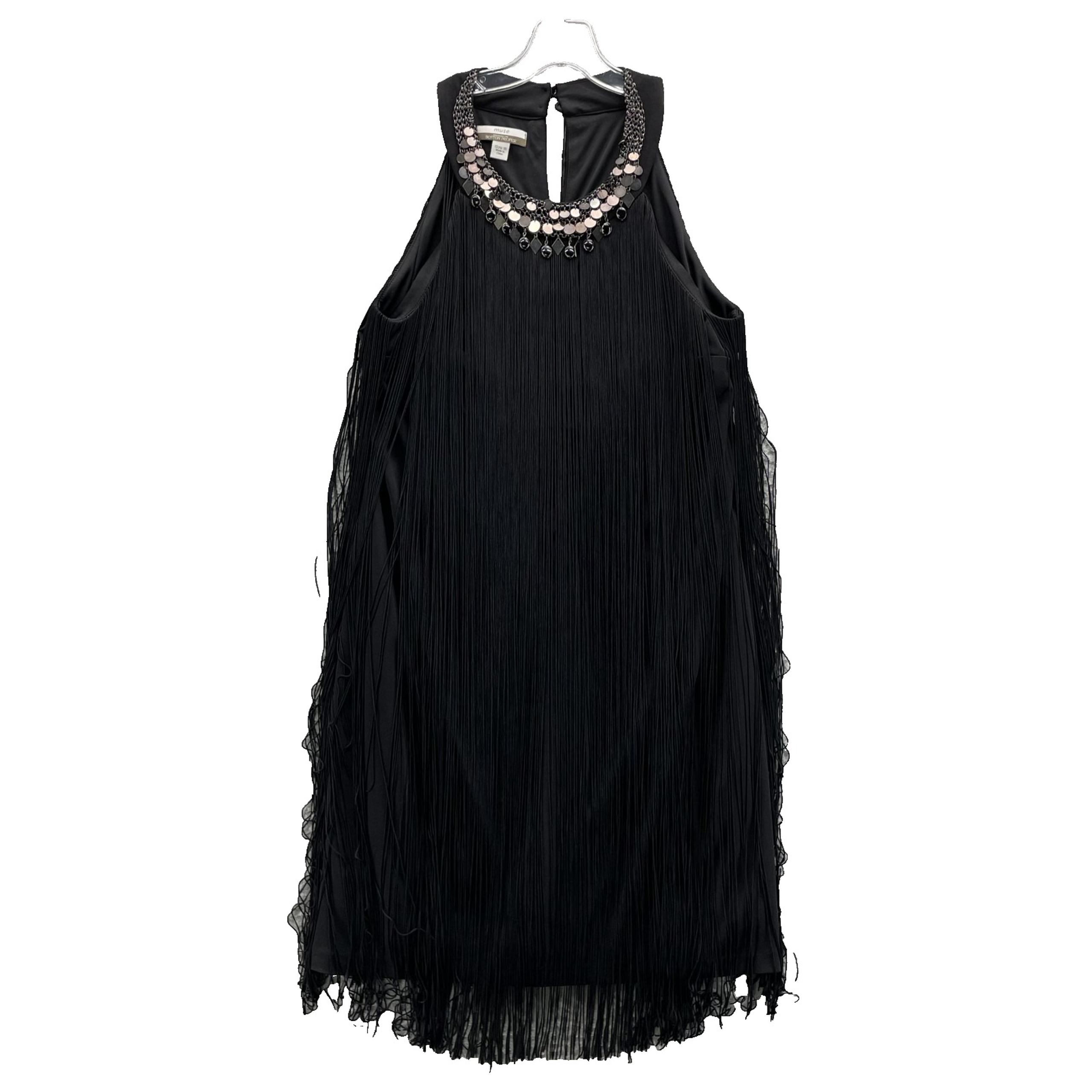 Muse Mini Dress Women's 10 Fringe Coin Tassel Flapper Boho Cocktail 1920's Party