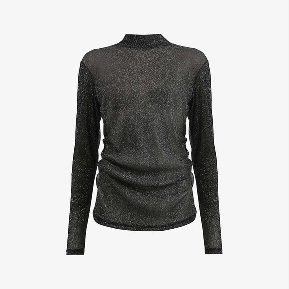 ALL SAINTS Francesco Metallic Woven Top Women's Size 4 NWT