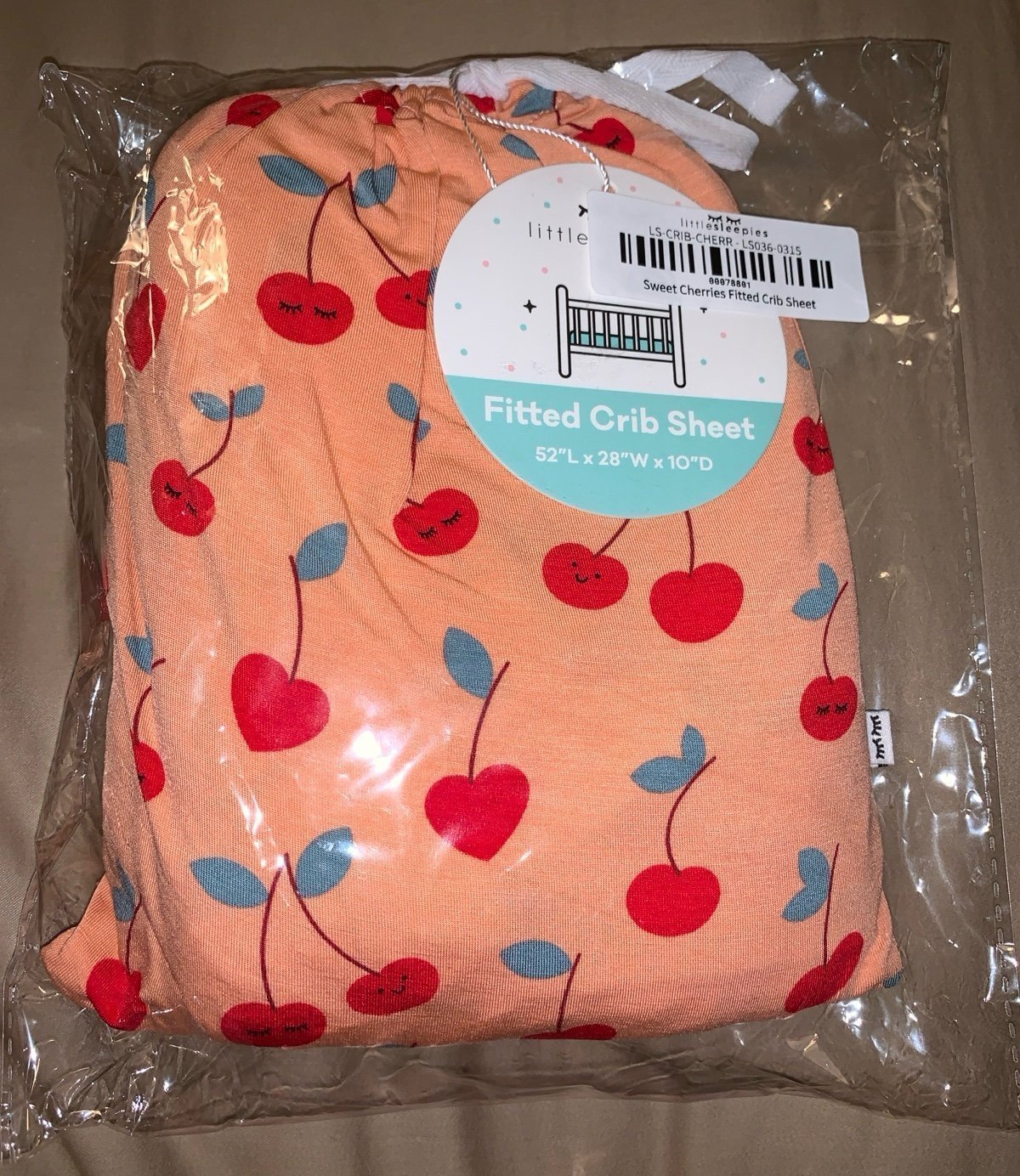 little sleepies sweet cherries crib sheet