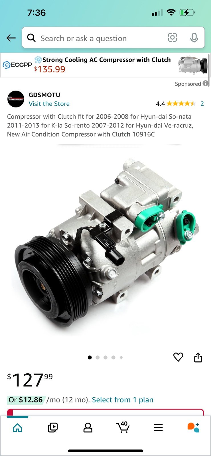 Compressor with Clutch fit for 2006-2008 for Hyun-dai So-nata 2011-2013 for K-ia
