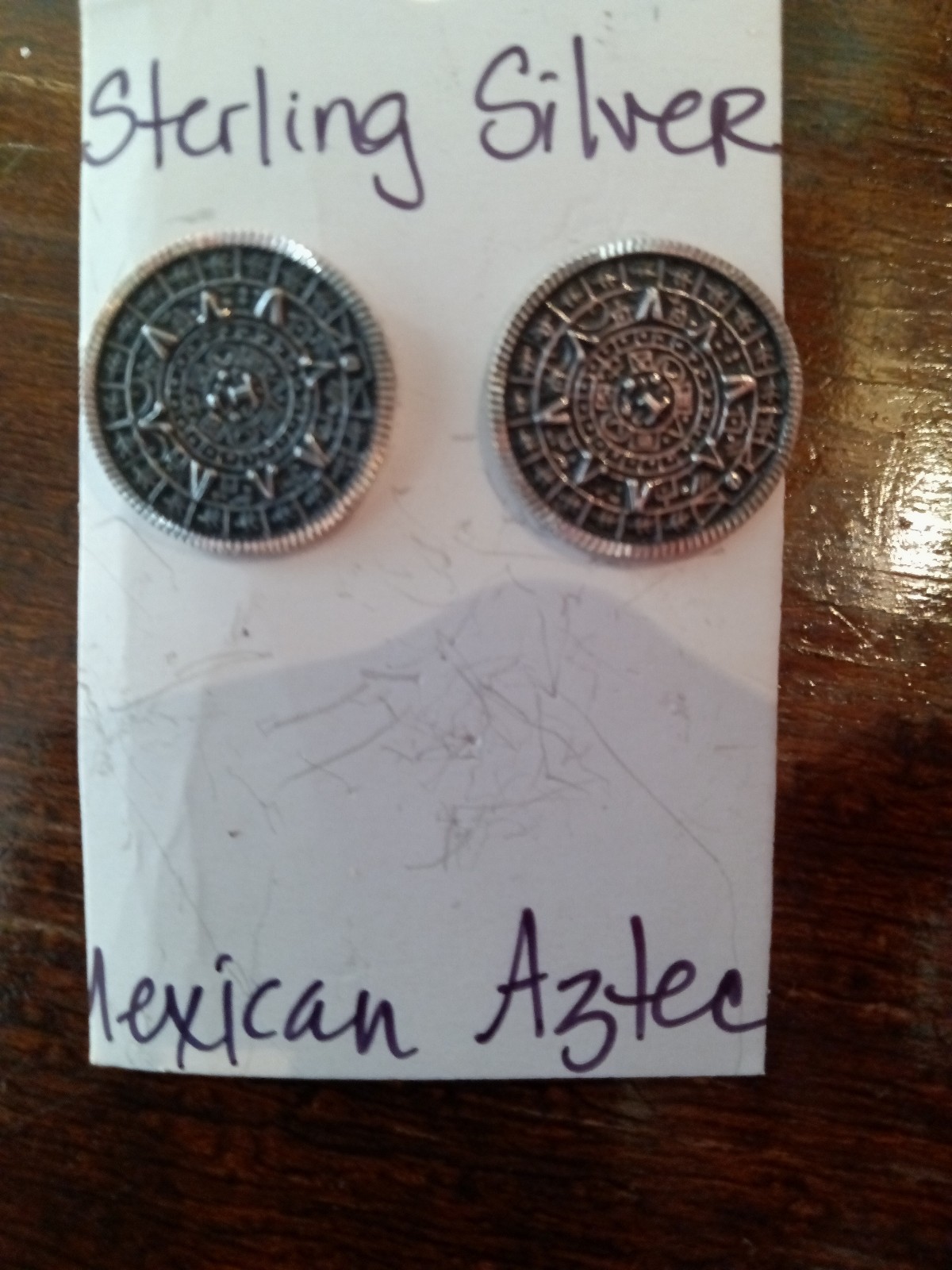 Mexican Aztecs sterling silver earrings