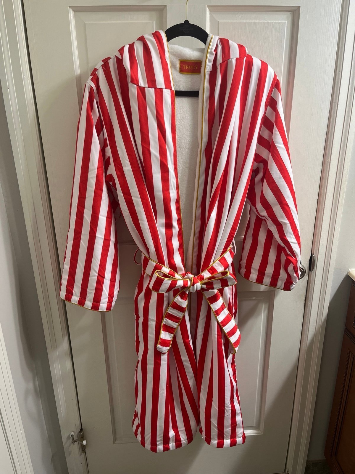Truly Holiday Special Red and White Stripped Robe