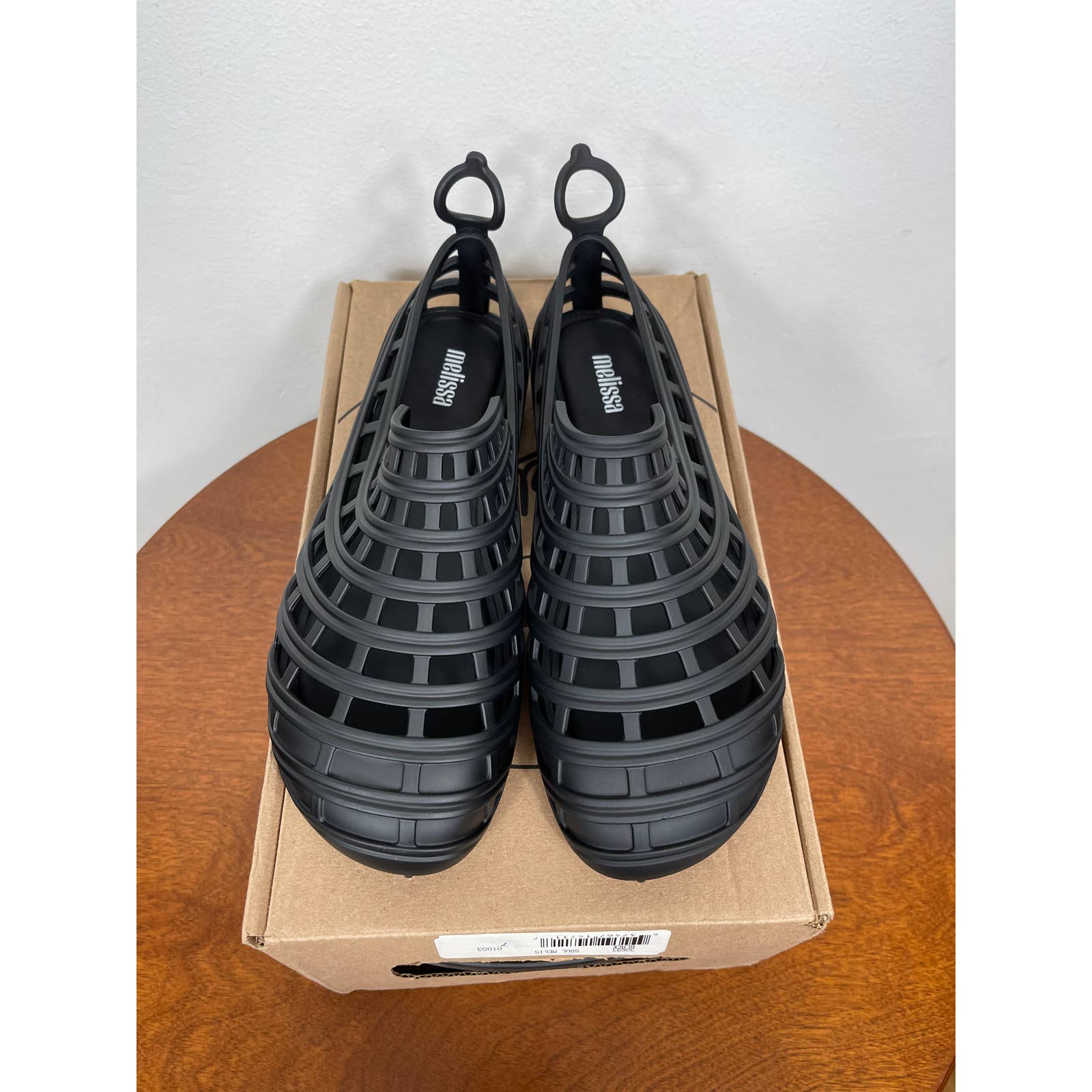 Melissa Soul Melis Woven Jelly Loafer in Black Size 7