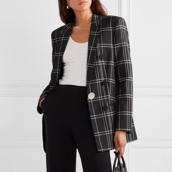 NWT Alexander Wang peaked lapel plaid blazer