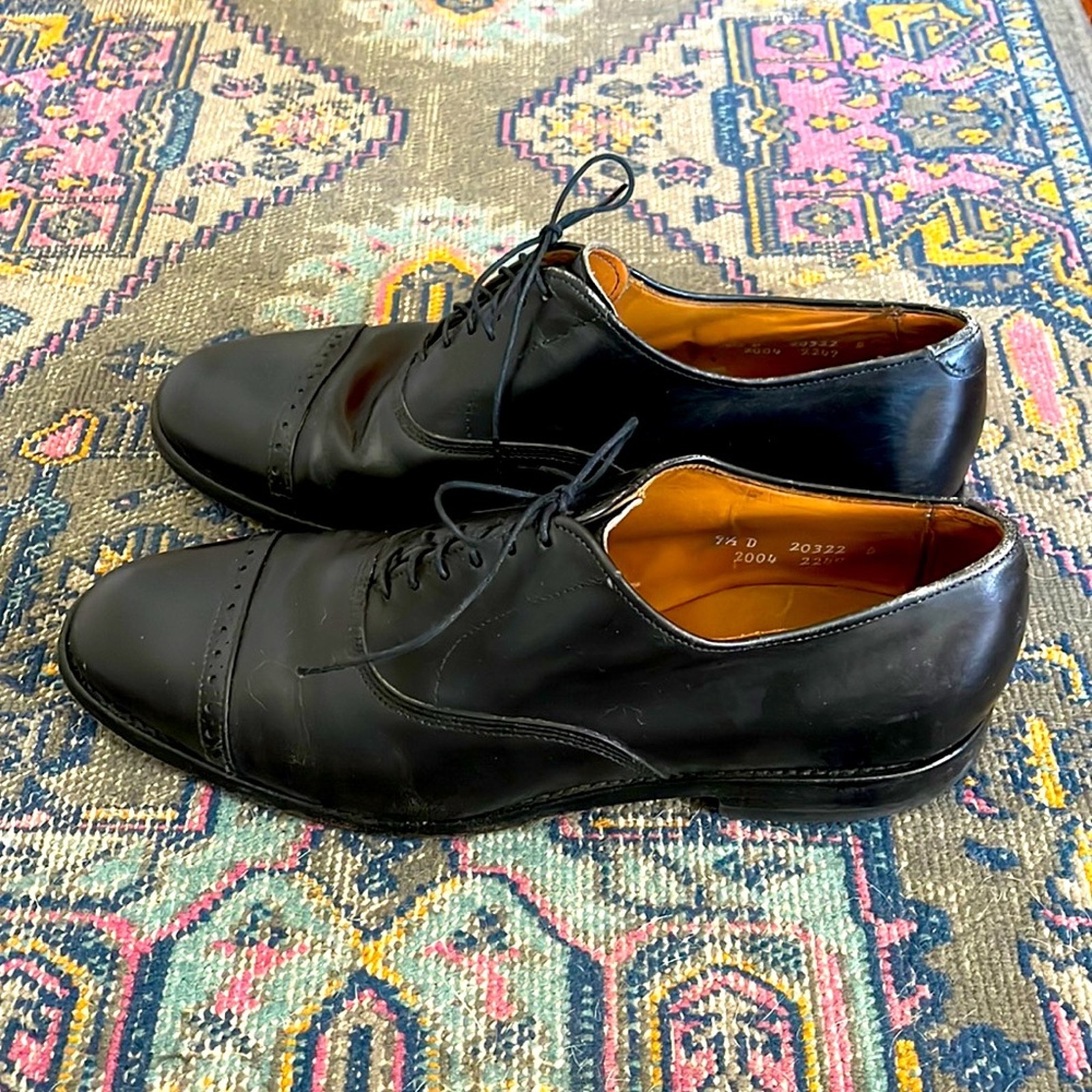 Allen Edmonds leather cap toe lace up dress shoes sz 9.5