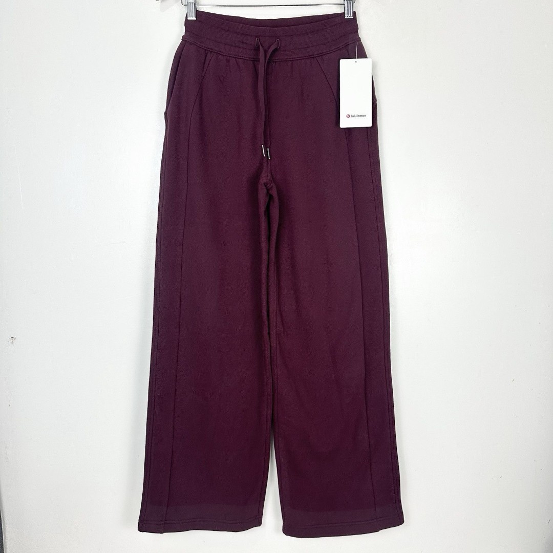 NWT Lululemon Scuba Mid-Rise Wide-Leg Pant 31 Size XS Regular Garnet
