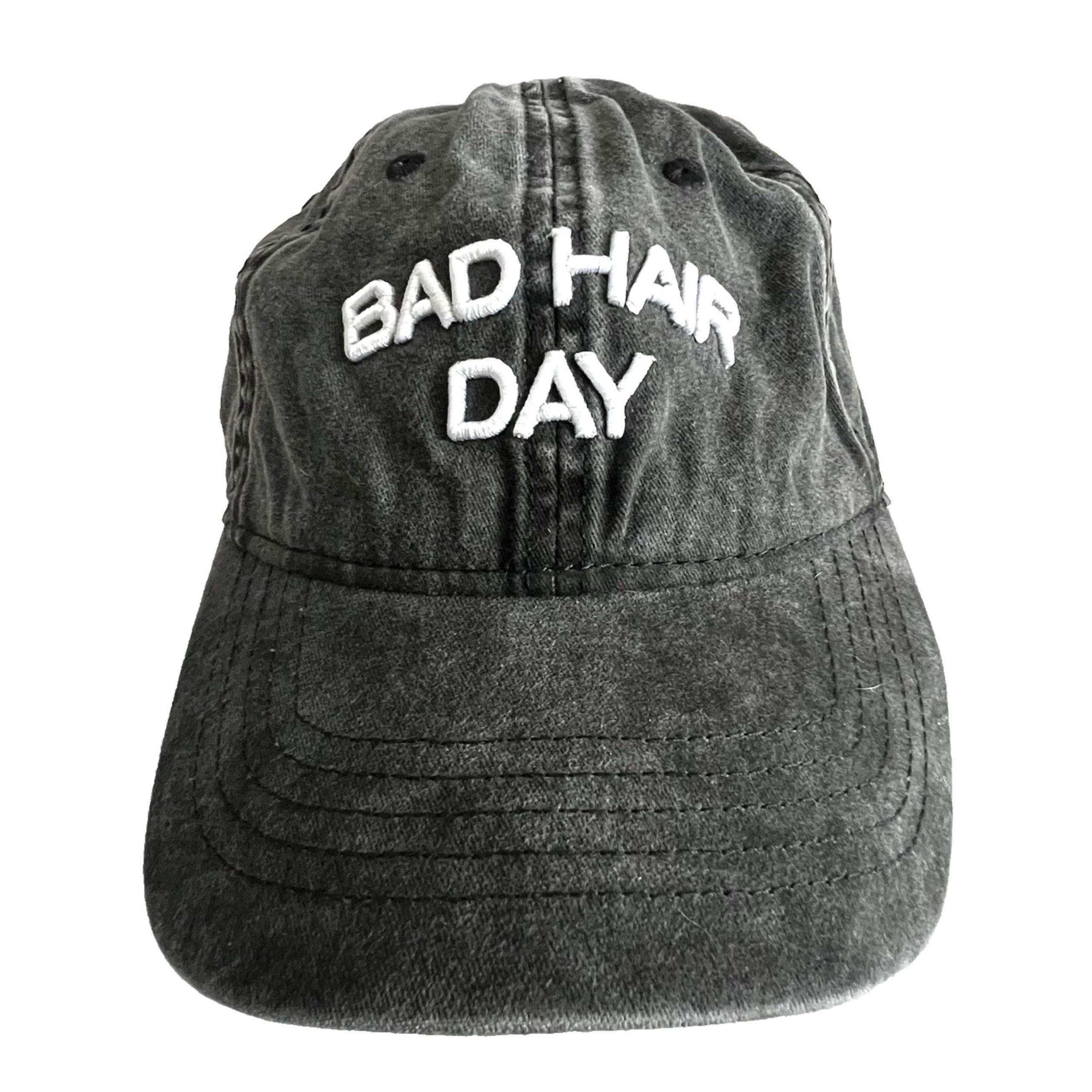 Bad Hair Day Womens Strapback Hat Novelty Cap Gray Polka Dot Underside RN52469