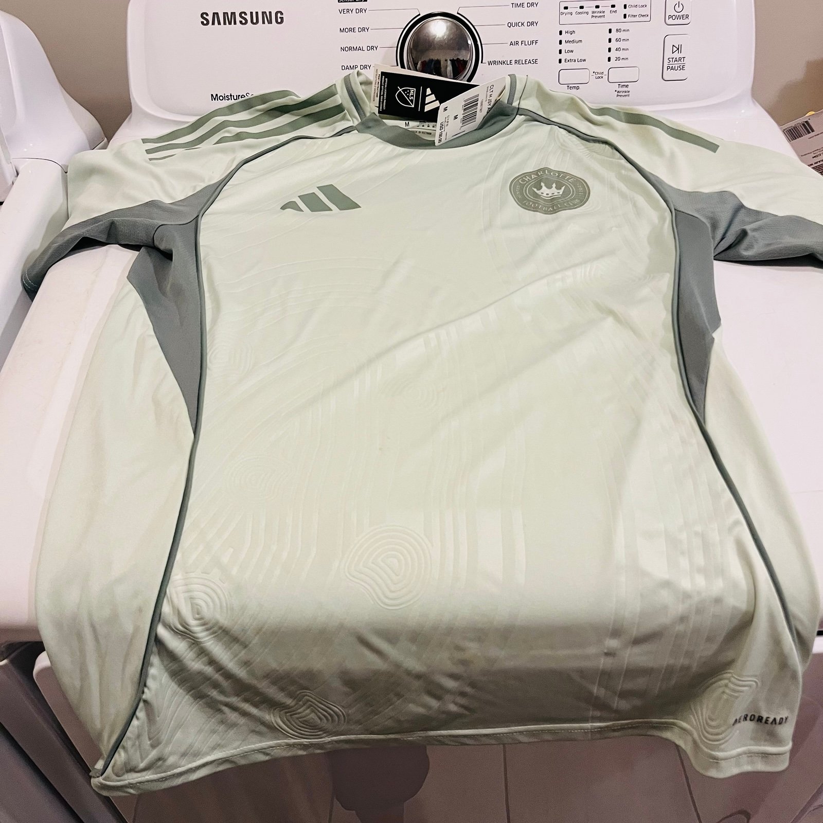 Charlotte FC adidas 2025 One Planet Pre-Match Top - Light Green