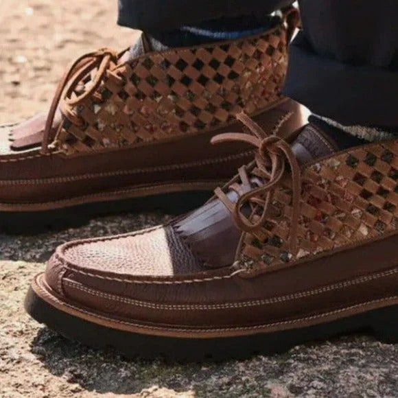 sz8-Cole Haan x Pendleton America Classic Leather Woven CHUKKA/ MoccasinMSRP328