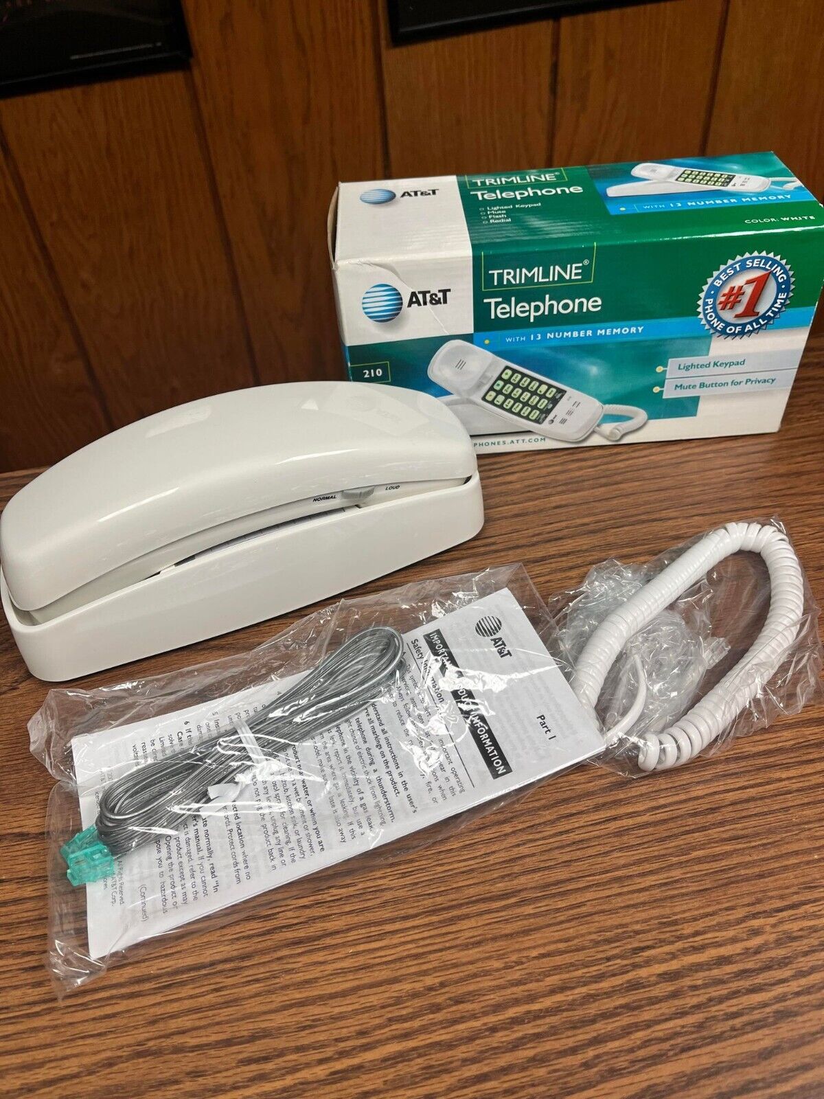 BRAND NEW AT&T TI-210WH 210 Trimline Corded Phone - White