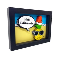 Mele Kalikimaka Hawaiian Christmas Decor Tiki Polynesian Pineapple 3D Art