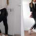 Mango faux leather look pants XS black 49.99