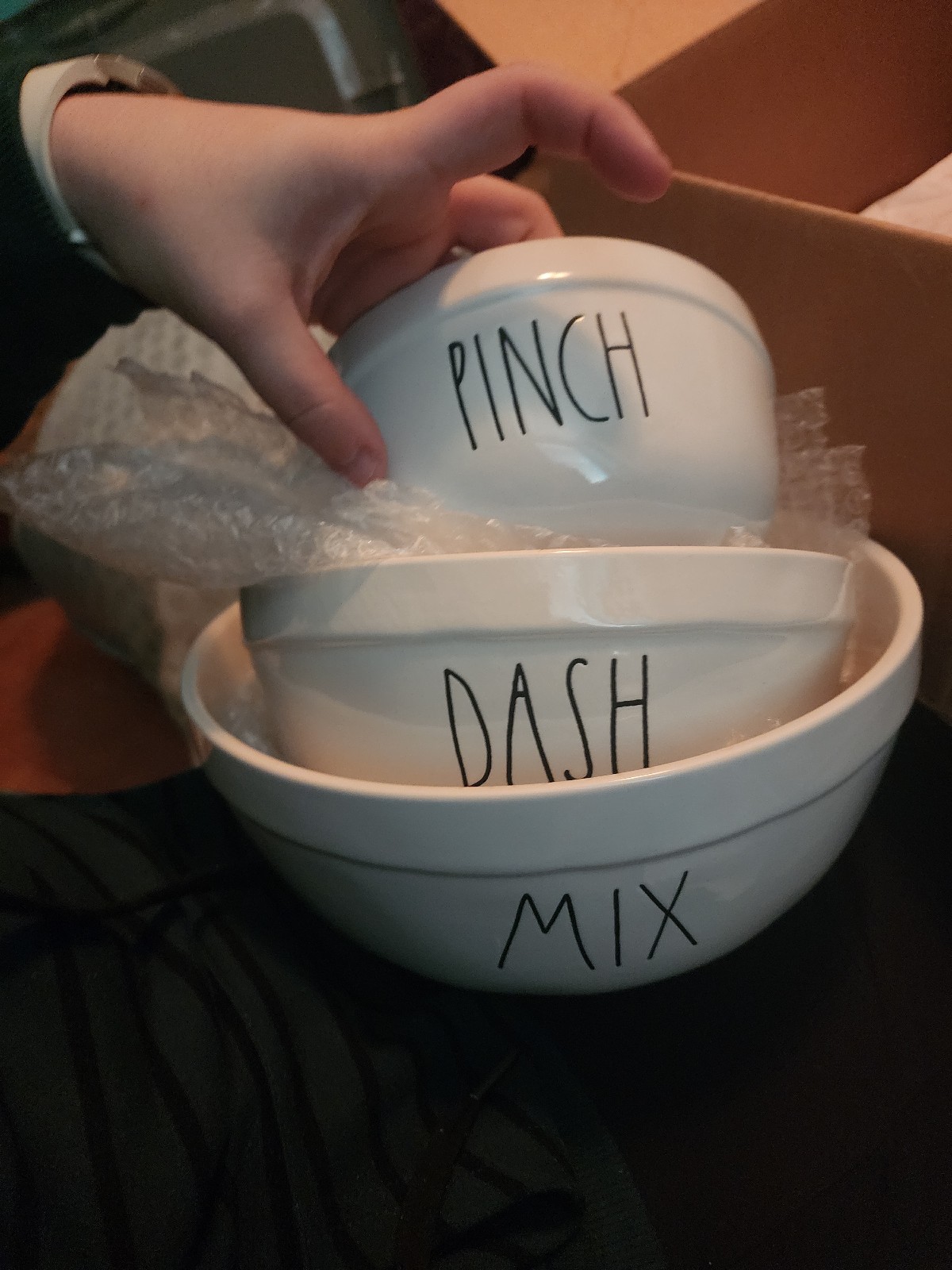Rae Dunn mixing bowl set Pinch dash mix