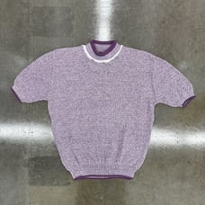Vintage 1970s Sears Mock Neck Knit Flecked Purple Sweater Small